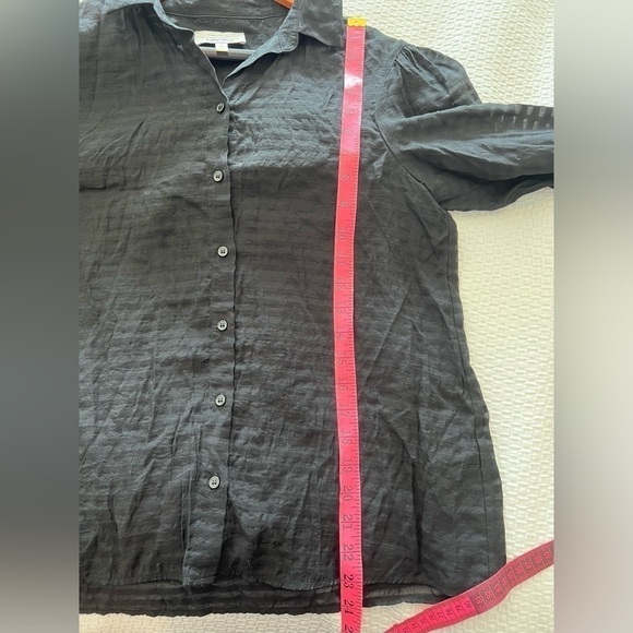 Paris Atelier & Other Stories Black Striped Blouse Button Up Sheer - Picture 14 of 16
